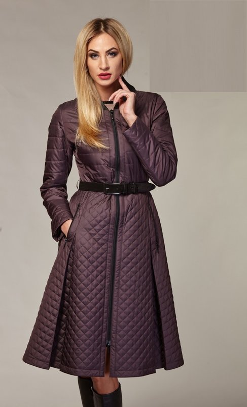 Plum Quilted Coat Dress