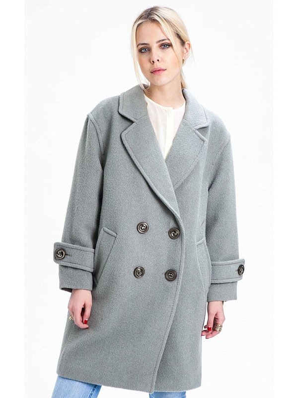 Manteau gris oversize