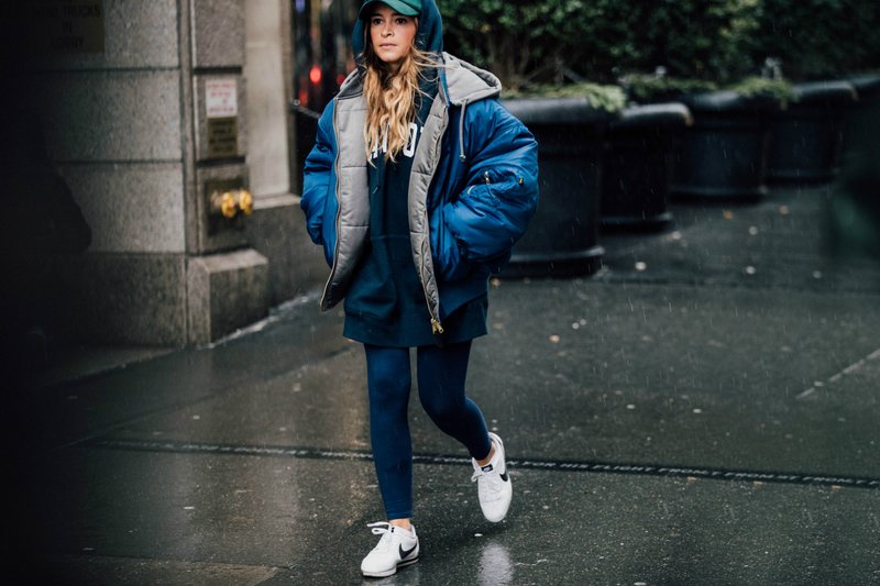 Doudoune oversize bleue