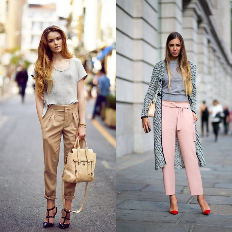 Filles en pantalon: looks printaniers