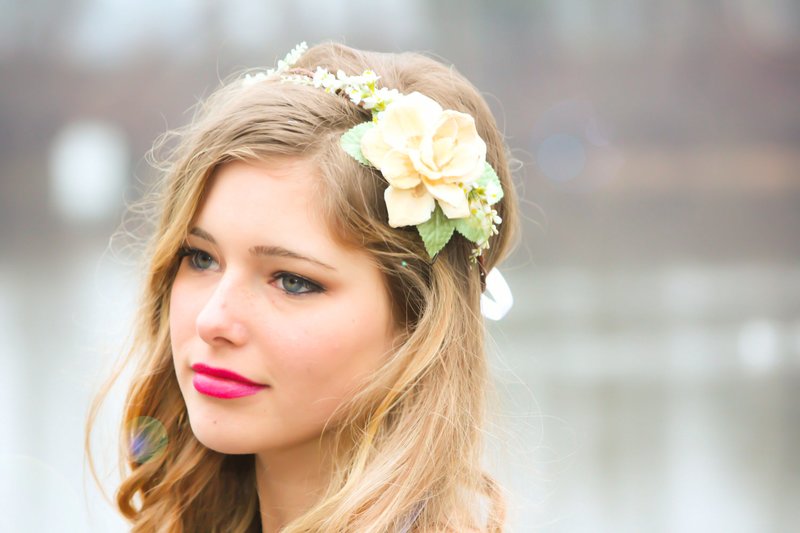 Lunette avec une rose délicate