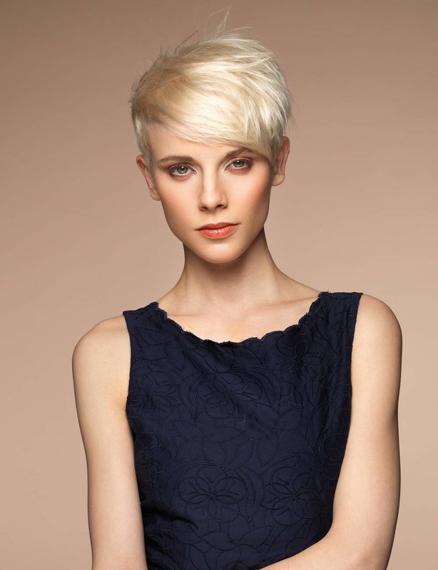 Asymmetric pixie haircut