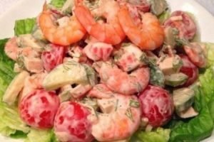 Salade De Crevettes Et Tomates