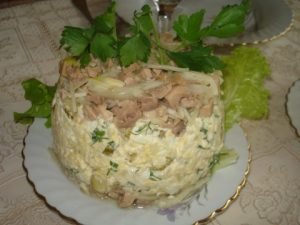 Salade festive au foie de morue