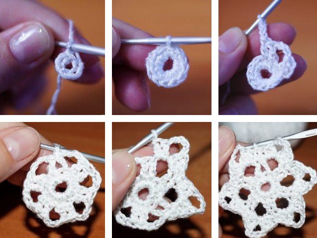 Crochet snowflakes