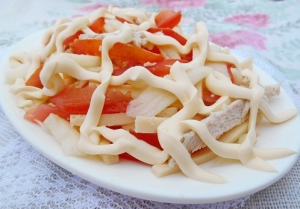 Salade de poitrine de poulet simple et délicieuse