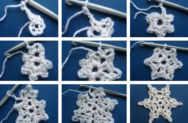 Crochet snowflakes