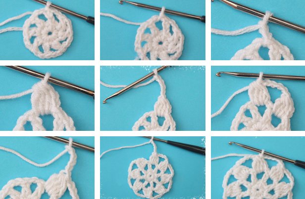 Crochet snowflakes