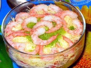 Hipon na salad: recipe na may larawan