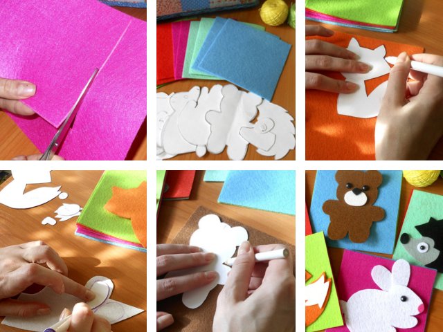 Bricolage jouets en feutre avec des motifs pour les débutants