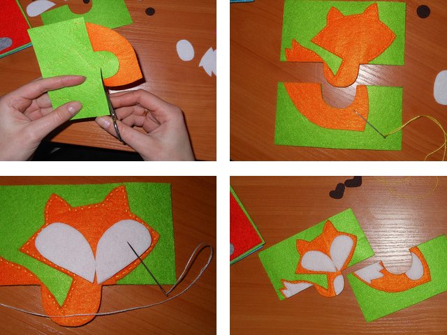 Bricolage jouets en feutre avec des motifs pour les débutants