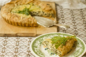 Tarte à la roquette et à l'oseille