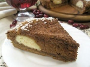 Gâteau au chocolat fourré au lait caillé