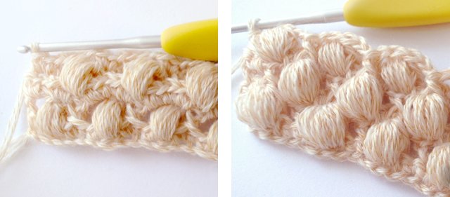 Pattern ng crochet bumps: diagram at paglalarawan