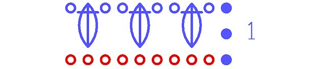 Motif de bosses au crochet: diagramme et description