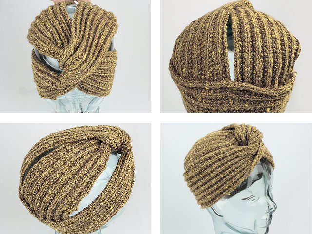 Turban à tricoter avec aiguilles à tricoter: tutoriels photo et vidéo