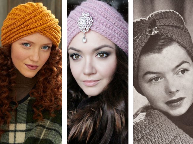 Turban à tricoter avec aiguilles à tricoter: tutoriels photo et vidéo