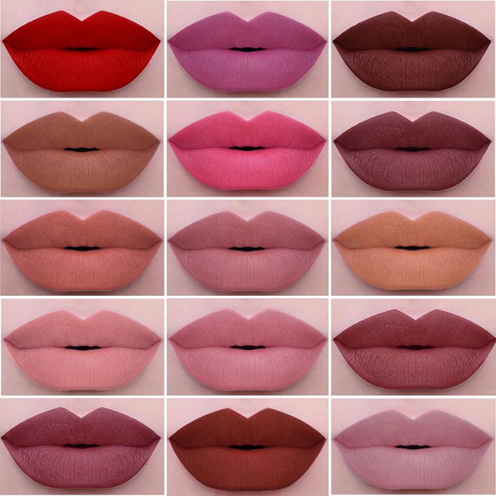 Palette ng matte lipstick para sa blond na buhok at brown na mga mata