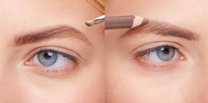 Style des sourcils avec des ombres ou un crayon