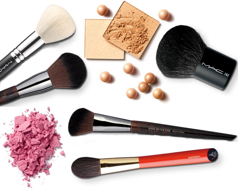 Powder at blush na brushes