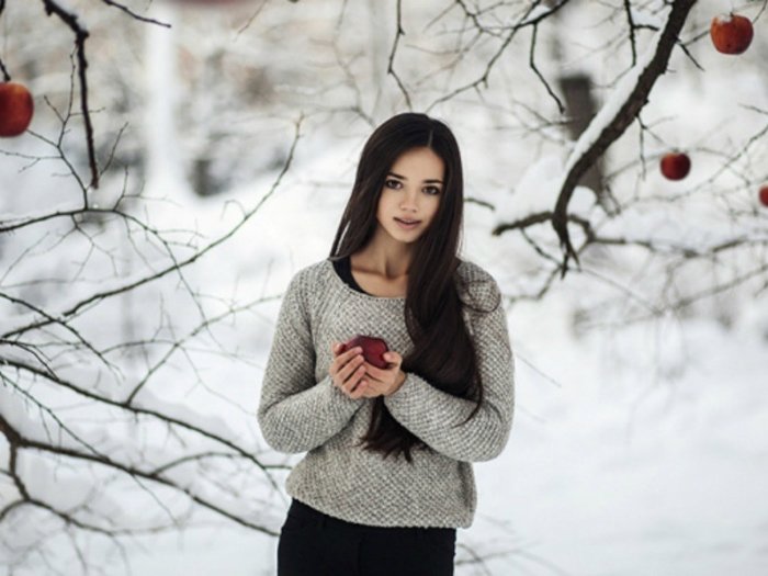 Maquillage pour la séance photo d'hiver