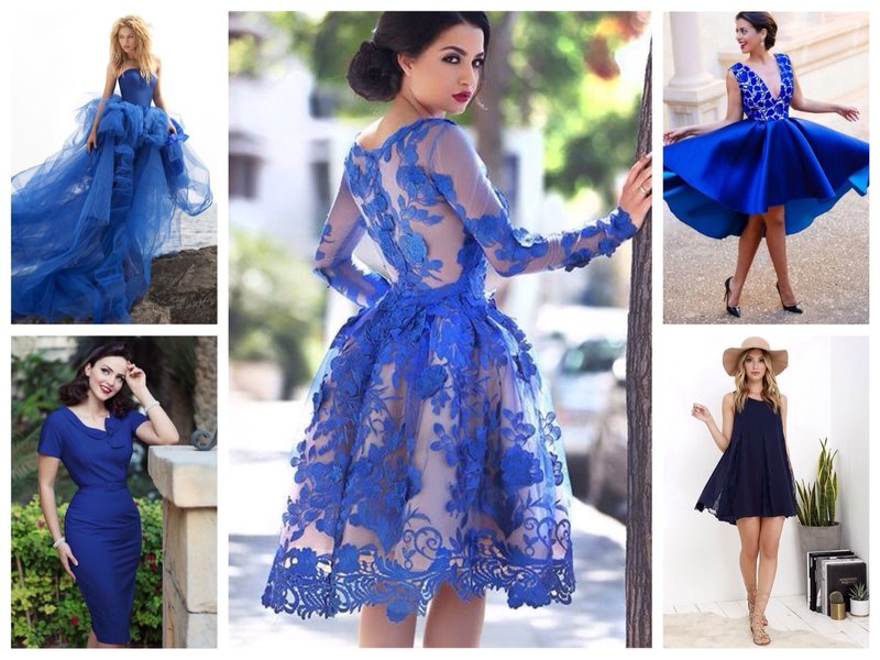 Robes bleues de styles variés