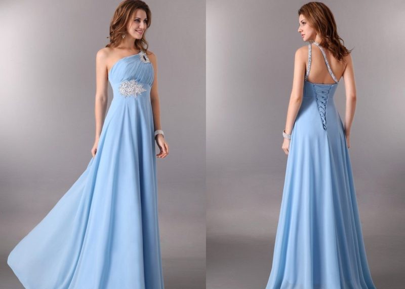 Baby blue prom dress