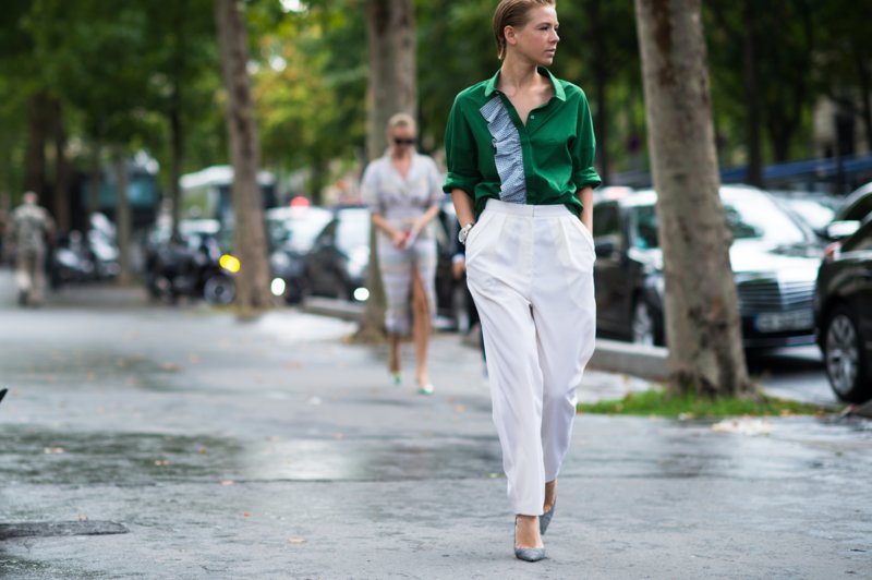 Pantalon blanc à poches