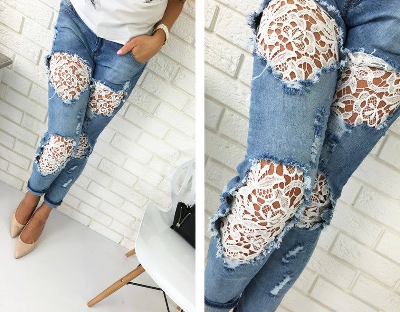 Lace at guipure jeans