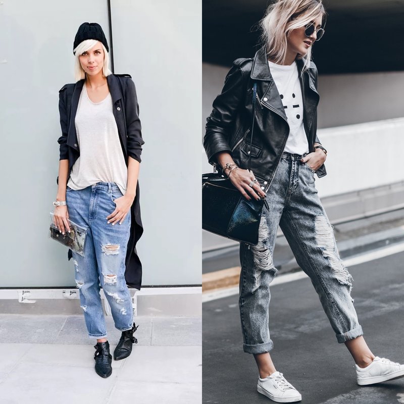 Jean boyfriend femme: images à la mode