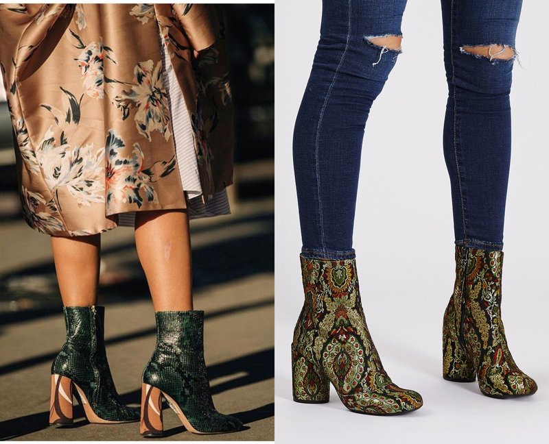 Bottes en cuir de reptile à la mode