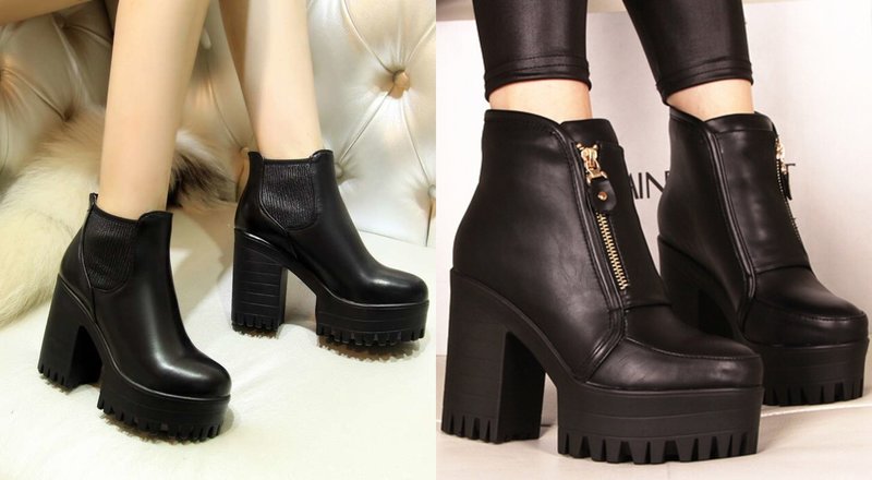 Napakalaking Heeled Ankle Boots