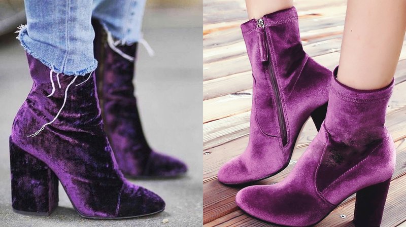 Bottines d'automne dans une teinte violette tendance