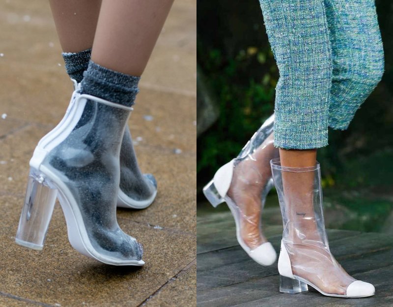 Bottes transparentes pour l'automne