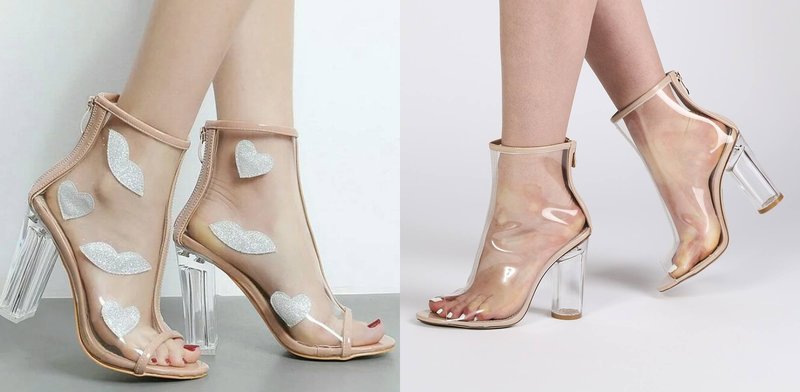 Transparent na sapatos