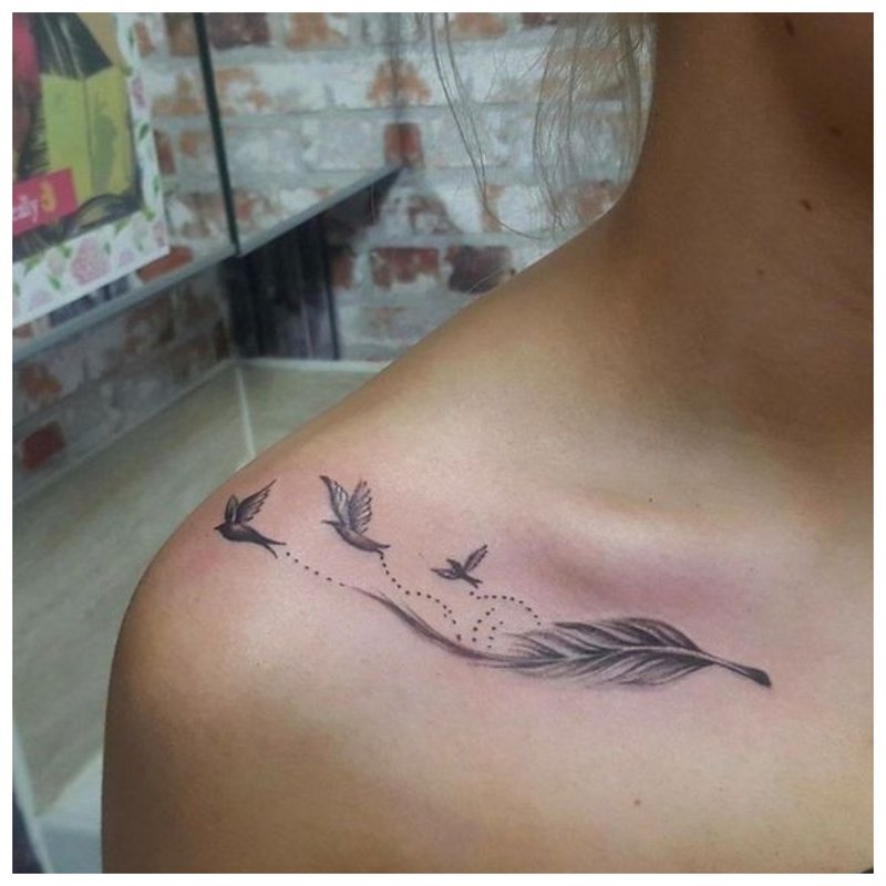 Clavicle at Shoulder Tattoo