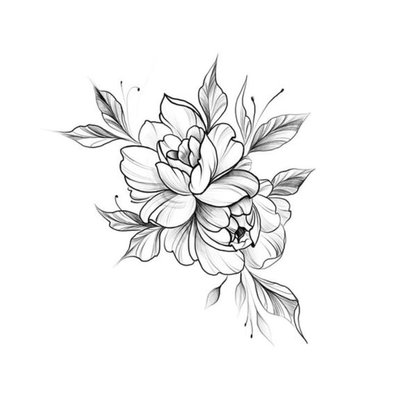 Bulaklak - sketch para sa tattoo