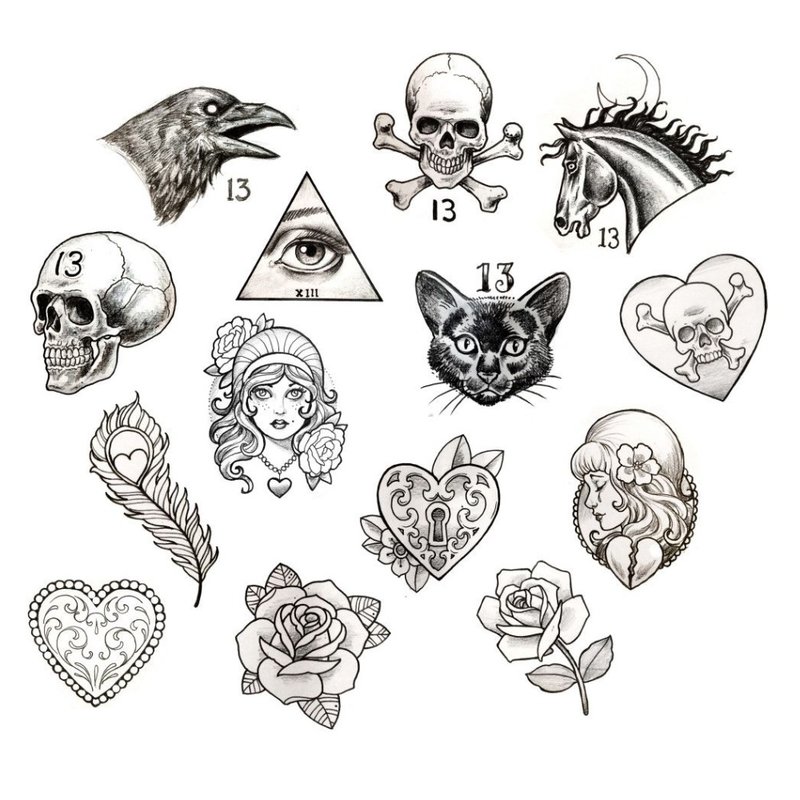 Mga Sketch ng Skull para sa Tattoo