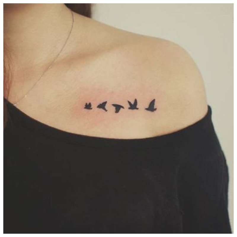 Tatouage Clavicule Oiseau