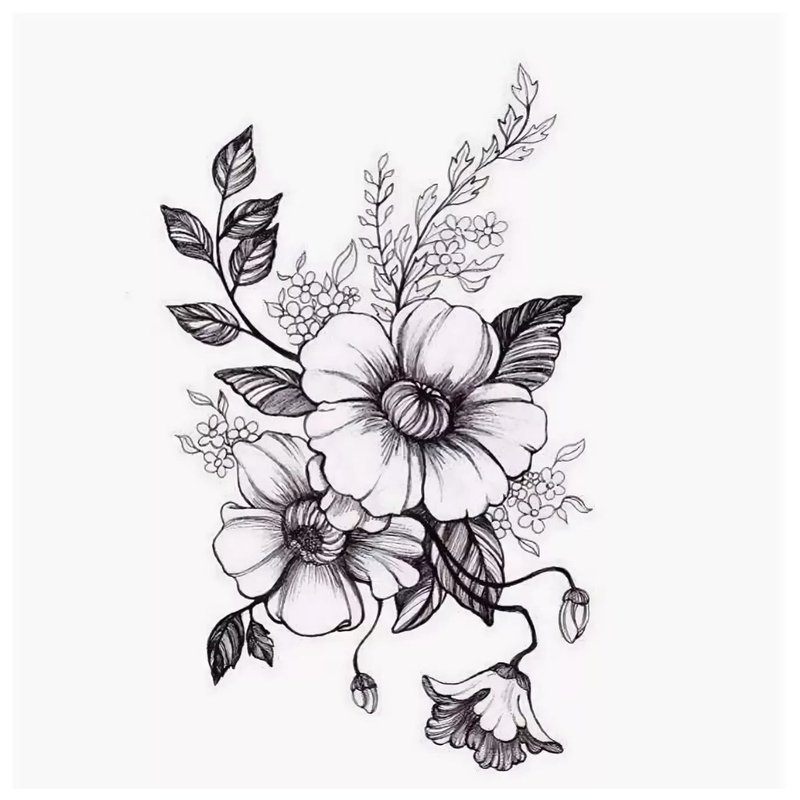 Floral sketch para sa tattoo