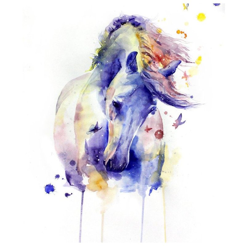 Croquis à l'aquarelle d'un cheval