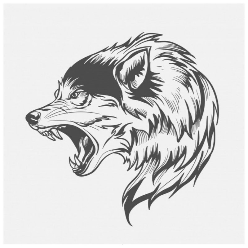 Wolf - Sketch para sa tattoo