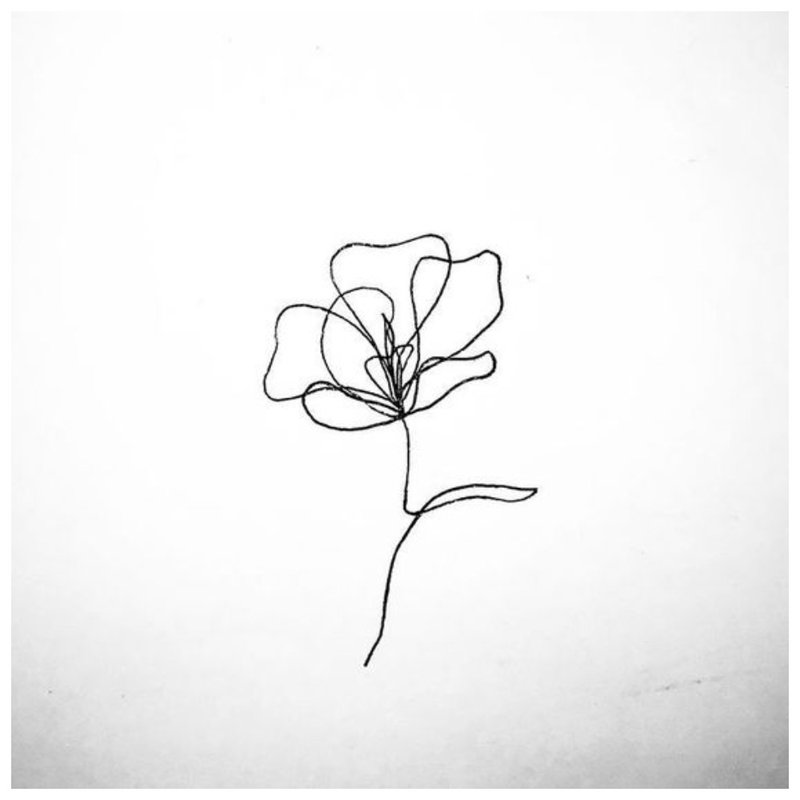 Sketch ng bulaklak para sa tattoo.