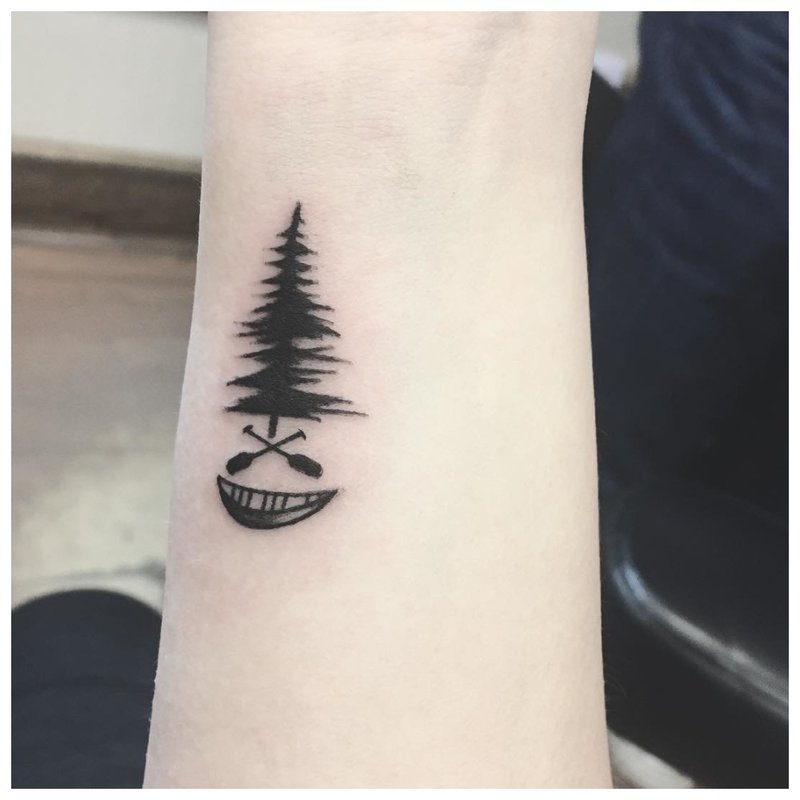 Ang tema ng Landscape para sa tattoo