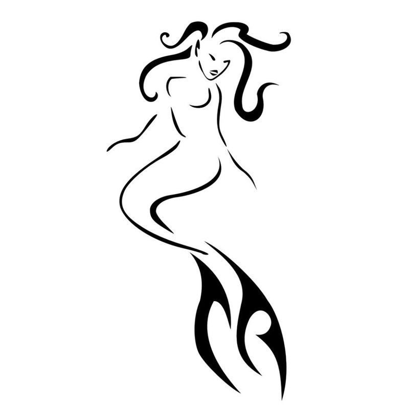 Sketch na tattoo ng sirena