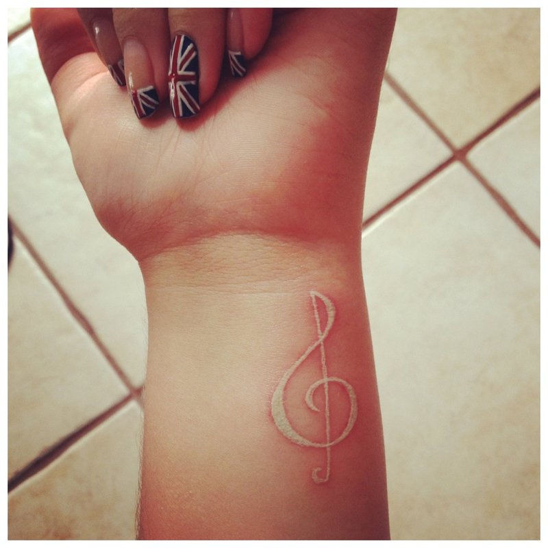 Treble clef tattoo