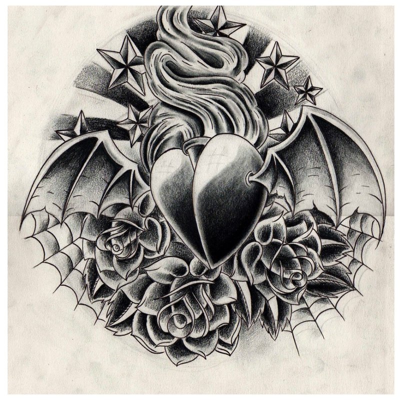 Tatouage coeur noir