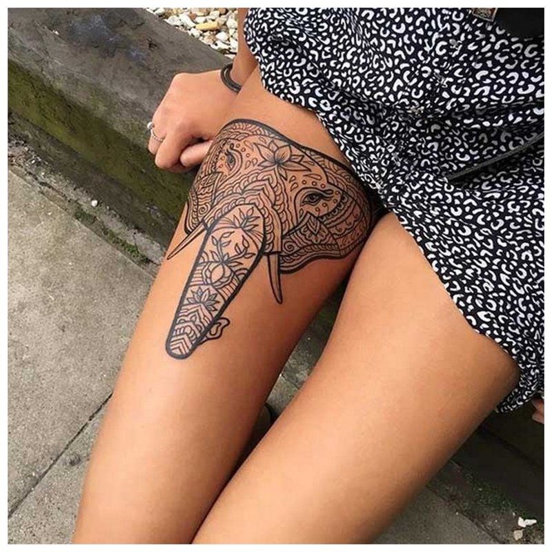 Tatouage éléphant fille