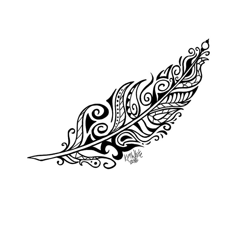 Ethno tattoo sketch Feather