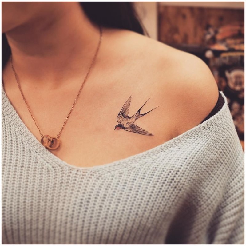 Tatouage Clavicule Oiseau